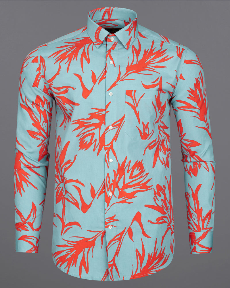 Opal Light Blue with Faded Red Printed Premium Cotton Shirt 9259-38, 9259-H-38, 9259-39, 9259-H-39, 9259-40, 9259-H-40, 9259-42, 9259-H-42, 9259-44, 9259-H-44, 9259-46, 9259-H-46, 9259-48, 9259-H-48, 9259-50, 9259-H-50, 9259-52, 9259-H-52