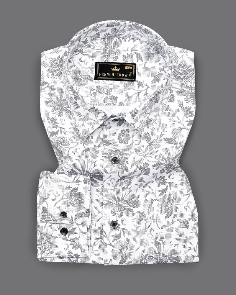 Bright White with Black Floral Printed Super Soft Premium Cotton Shirt 9270-BLK-38, 9270-BLK-H-38, 9270-BLK-39, 9270-BLK-H-39, 9270-BLK-40, 9270-BLK-H-40, 9270-BLK-42, 9270-BLK-H-42, 9270-BLK-44, 9270-BLK-H-44, 9270-BLK-46, 9270-BLK-H-46, 9270-BLK-48, 9270-BLK-H-48, 9270-BLK-50, 9270-BLK-H-50, 9270-BLK-52, 9270-BLK-H-52