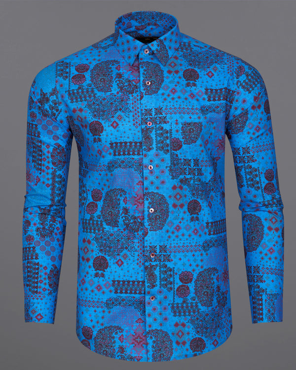 Curious Blue with Multicolour Banjara Printed Royal Oxford Shirt 9301-MN-38, 9301-MN-H-38, 9301-MN-39, 9301-MN-H-39, 9301-MN-40, 9301-MN-H-40, 9301-MN-42, 9301-MN-H-42, 9301-MN-44, 9301-MN-H-44, 9301-MN-46, 9301-MN-H-46, 9301-MN-48, 9301-MN-H-48, 9301-MN-50, 9301-MN-H-50, 9301-MN-52, 9301-MN-H-52