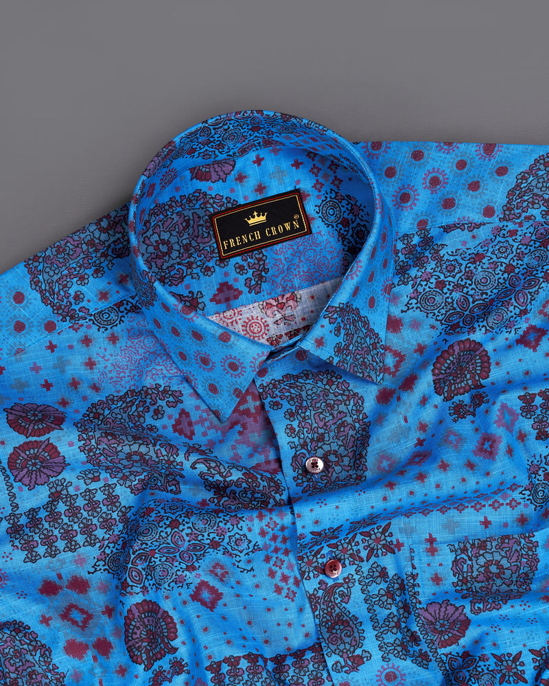 Curious Blue with Multicolour Banjara Printed Royal Oxford Shirt 9301-MN-38, 9301-MN-H-38, 9301-MN-39, 9301-MN-H-39, 9301-MN-40, 9301-MN-H-40, 9301-MN-42, 9301-MN-H-42, 9301-MN-44, 9301-MN-H-44, 9301-MN-46, 9301-MN-H-46, 9301-MN-48, 9301-MN-H-48, 9301-MN-50, 9301-MN-H-50, 9301-MN-52, 9301-MN-H-52