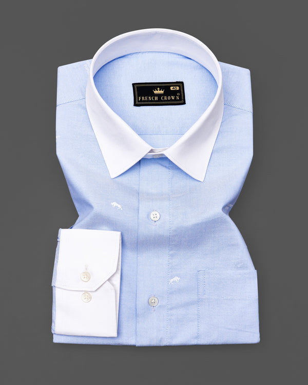 Periwinkle Blue Textured with White Collar Royal Oxford Shirt 9366-WCC-38, 9366-WCC-H-38, 9366-WCC-39, 9366-WCC-H-39, 9366-WCC-40, 9366-WCC-H-40, 9366-WCC-42, 9366-WCC-H-42, 9366-WCC-44, 9366-WCC-H-44, 9366-WCC-46, 9366-WCC-H-46, 9366-WCC-48, 9366-WCC-H-48, 9366-WCC-50, 9366-WCC-H-50, 9366-WCC-52, 9366-WCC-H-52ac
