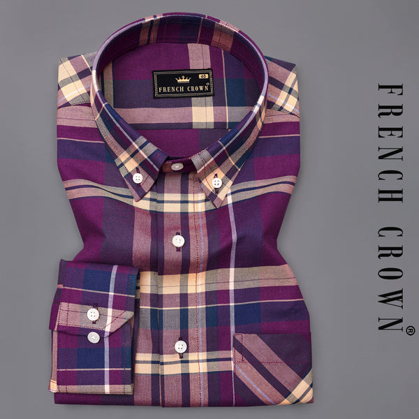 Deep Violet with Desert Brown Twill Plaid Premium Cotton Shirt 9372-BD-38, 9372-BD-H-38, 9372-BD-39, 9372-BD-H-39, 9372-BD-40, 9372-BD-H-40, 9372-BD-42, 9372-BD-H-42, 9372-BD-44, 9372-BD-H-44, 9372-BD-46, 9372-BD-H-46, 9372-BD-48, 9372-BD-H-48, 9372-BD-50, 9372-BD-H-50, 9372-BD-52, 9372-BD-H-52
