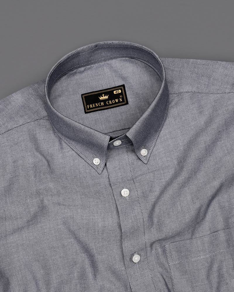 Granite Gray Button Down Royal Oxford Shirt