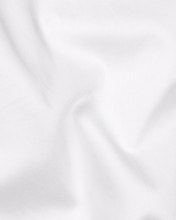Bright White Quilt Textured Super Soft Premium Cotton Designer Shirt