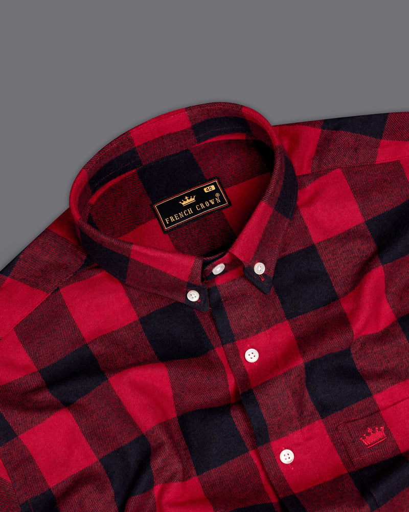 Carmine Red and Black Checked Flannel Overshirt 9458-BD-OS-38, 9458-BD-OS-H-38, 9458-BD-OS-39, 9458-BD-OS-H-39, 9458-BD-OS-40, 9458-BD-OS-H-40, 9458-BD-OS-42, 9458-BD-OS-H-42, 9458-BD-OS-44, 9458-BD-OS-H-44, 9458-BD-OS-46, 9458-BD-OS-H-46, 9458-BD-OS-48, 9458-BD-OS-H-48, 9458-BD-OS-50, 9458-BD-OS-H-50, 9458-BD-OS-52, 9458-BD-OS-H-52
