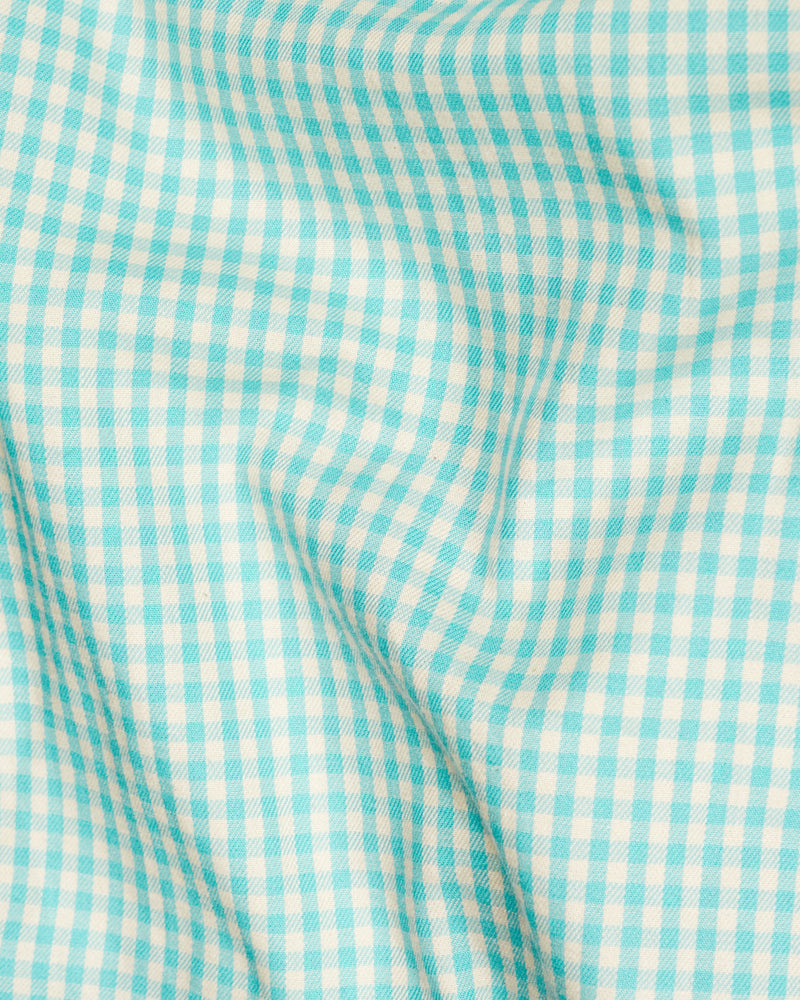 Downy Sea Blue with Solitaire Cream Gingham Twill Checkered 9466-CA-38, 9466-CA-H-38, 9466-CA-39, 9466-CA-H-39, 9466-CA-40, 9466-CA-H-40, 9466-CA-42, 9466-CA-H-42, 9466-CA-44, 9466-CA-H-44, 9466-CA-46, 9466-CA-H-46, 9466-CA-48, 9466-CA-H-48, 9466-CA-50, 9466-CA-H-50, 9466-CA-52, 9466-CA-H-52