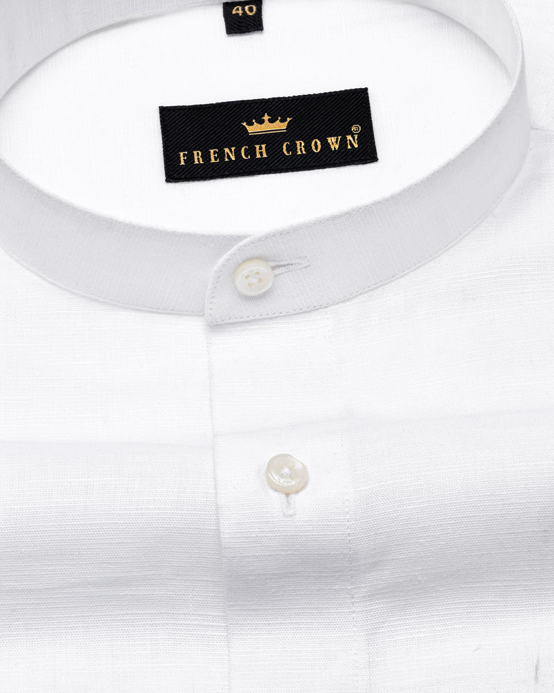 Bright White Luxurious Italian Linen Shirt