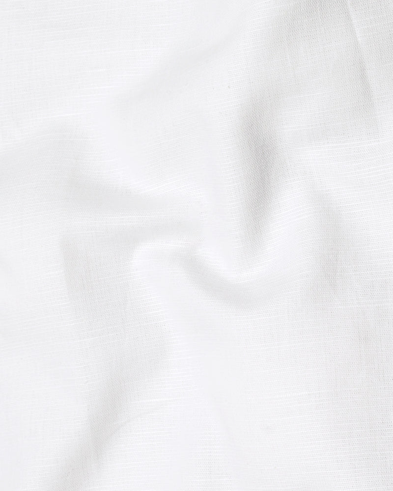 Bright White Luxurious Italian Linen Shirt