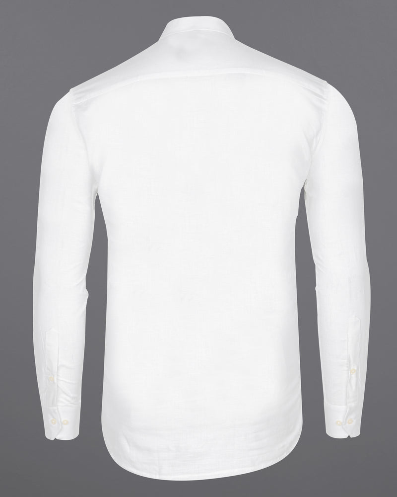 Bright White Luxurious Italian Linen Shirt