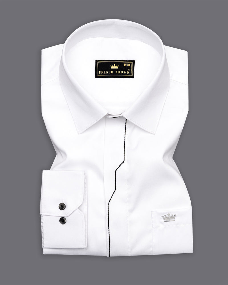 Bright White with Black Thread Work Royal Oxford Designer Shirt 9526-BLK-P418-38, 9526-BLK-P418-H-38, 9526-BLK-P418-39, 9526-BLK-P418-H-39, 9526-BLK-P418-40, 9526-BLK-P418-H-40, 9526-BLK-P418-42, 9526-BLK-P418-H-42, 9526-BLK-P418-44, 9526-BLK-P418-H-44, 9526-BLK-P418-46, 9526-BLK-P418-H-46, 9526-BLK-P418-48, 9526-BLK-P418-H-48, 9526-BLK-P418-50, 9526-BLK-P418-H-50, 9526-BLK-P418-52, 9526-BLK-P418-H-52