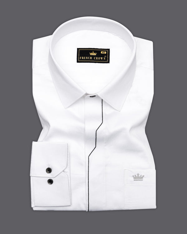 Bright White with Black Thread Work Super Soft Premium Cotton Designer Shirt 9528-BLK-P418-38, 9528-BLK-P418-H-38, 9528-BLK-P418-39, 9528-BLK-P418-H-39, 9528-BLK-P418-40, 9528-BLK-P418-H-40, 9528-BLK-P418-42, 9528-BLK-P418-H-42, 9528-BLK-P418-44, 9528-BLK-P418-H-44, 9528-BLK-P418-46, 9528-BLK-P418-H-46, 9528-BLK-P418-48, 9528-BLK-P418-H-48, 9528-BLK-P418-50, 9528-BLK-P418-H-50, 9528-BLK-P418-52, 9528-BLK-P418-H-52