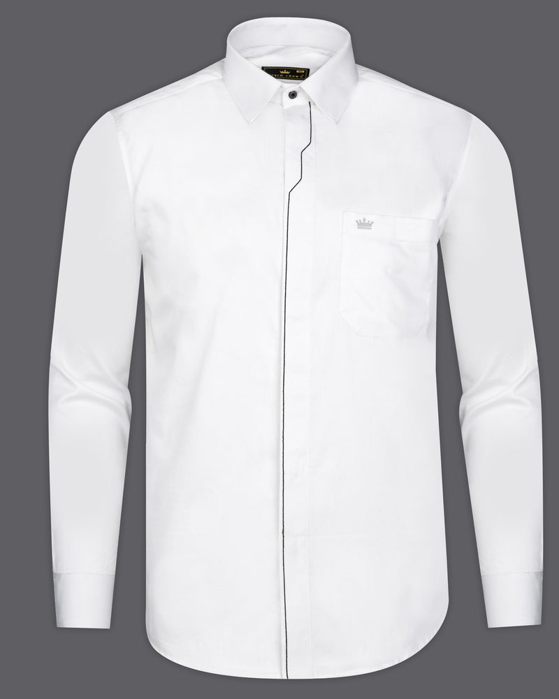 Bright White with Black Thread Work Super Soft Premium Cotton Designer Shirt 9528-BLK-P418-38, 9528-BLK-P418-H-38, 9528-BLK-P418-39, 9528-BLK-P418-H-39, 9528-BLK-P418-40, 9528-BLK-P418-H-40, 9528-BLK-P418-42, 9528-BLK-P418-H-42, 9528-BLK-P418-44, 9528-BLK-P418-H-44, 9528-BLK-P418-46, 9528-BLK-P418-H-46, 9528-BLK-P418-48, 9528-BLK-P418-H-48, 9528-BLK-P418-50, 9528-BLK-P418-H-50, 9528-BLK-P418-52, 9528-BLK-P418-H-52