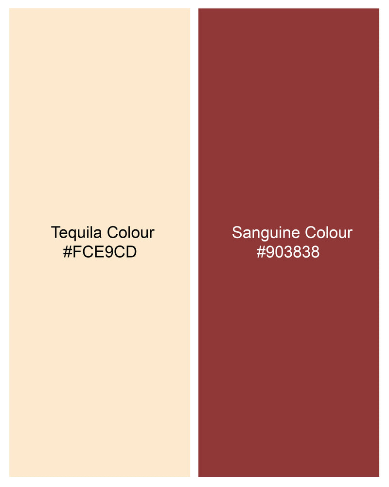 Tequila Cream with Sanguine Red Striped Premium Cotton Shirt 9542-38, 9542-H-38, 9542-39, 9542-H-39, 9542-40, 9542-H-40, 9542-42, 9542-H-42, 9542-44, 9542-H-44, 9542-46, 9542-H-46, 9542-48, 9542-H-48, 9542-50, 9542-H-50, 9542-52, 9542-H-52