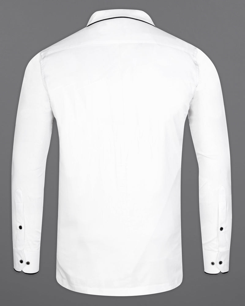 Bright White with Black Piping Work Super Soft Premium Cotton Designer Shirt 9551-CC-BLK-P485-38, 9551-CC-BLK-P485-H-38, 9551-CC-BLK-P485-39, 9551-CC-BLK-P485-H-39, 9551-CC-BLK-P485-40, 9551-CC-BLK-P485-H-40, 9551-CC-BLK-P485-42, 9551-CC-BLK-P485-H-42, 9551-CC-BLK-P485-44, 9551-CC-BLK-P485-H-44, 9551-CC-BLK-P485-46, 9551-CC-BLK-P485-H-46, 9551-CC-BLK-P485-48, 9551-CC-BLK-P485-H-48, 9551-CC-BLK-P485-50, 9551-CC-BLK-P485-H-50, 9551-CC-BLK-P485-52, 9551-CC-BLK-P485-H-52