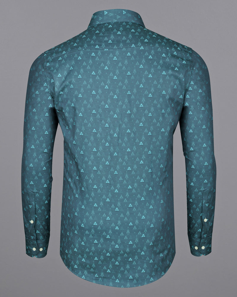 Cadet and Neptune Jacquard Triangle Textured Premium Giza Cotton Shirt