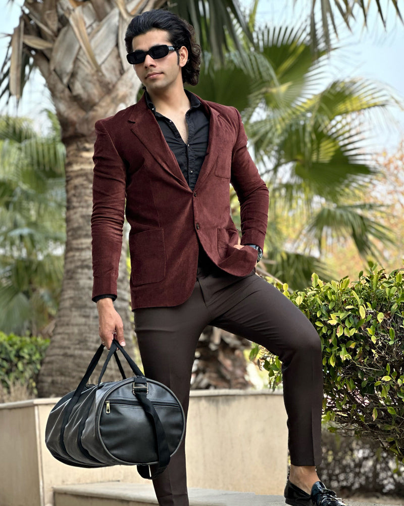 Persian Plum velvet Designer Sports Blazer