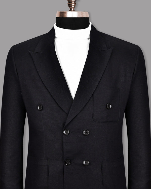 Jade Black Luxurious Linen Double-Breasted Sports Blazer BL1171-DB-PP-40, BL1171-DB-PP-44, BL1171-DB-PP-48, BL1171-DB-PP-56, BL1171-DB-PP-58, BL1171-DB-PP-60, BL1171-DB-PP-38, BL1171-DB-PP-42, BL1171-DB-PP-52, BL1171-DB-PP-54, BL1171-DB-PP-36, BL1171-DB-PP-46, BL1171-DB-PP-50