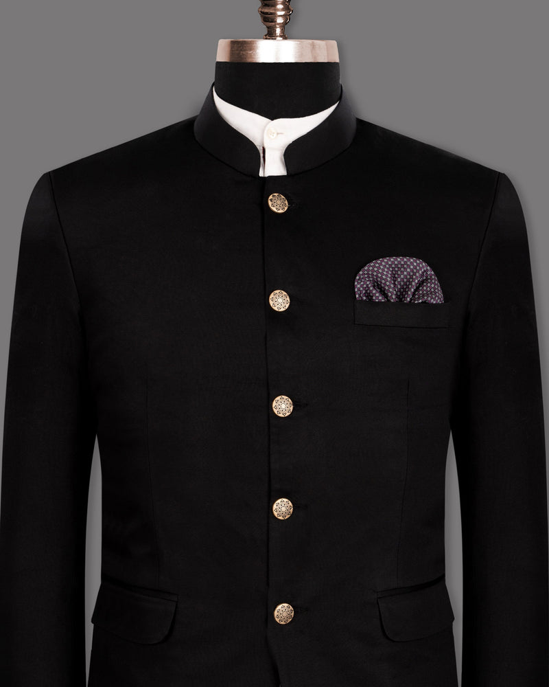 JADE BLACK PREMIUM COTTON BANDHGALA/MANDARIN BLAZER BL1243-BG-36, BL1243-BG-38, BL1243-BG-50, BL1243-BG-52, BL1243-BG-58, BL1243-BG-60, BL1243-BG-40, BL1243-BG-42, BL1243-BG-44, BL1243-BG-54, BL1243-BG-56, BL1243-BG-46, BL1243-BG-48