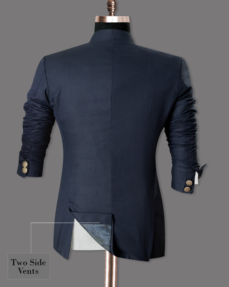 Royal Blue Wool Rich Bandhgala/Mandarin Blazer BL1253-BG-36, BL1253-BG-42, BL1253-BG-44, BL1253-BG-48, BL1253-BG-56, BL1253-BG-60, BL1253-BG-46, BL1253-BG-38, BL1253-BG-40, BL1253-BG-50, BL1253-BG-52, BL1253-BG-54, BL1253-BG-58