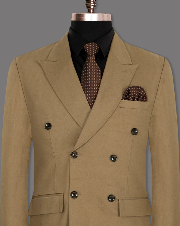 Barley Corn Brown Double Breasted Premium Cotton Blazer BL1287-DB-52, BL1287-DB-54, BL1287-DB-56, BL1287-DB-36, BL1287-DB-38, BL1287-DB-40, BL1287-DB-42, BL1287-DB-44, BL1287-DB-46, BL1287-DB-48, BL1287-DB-50, BL1287-DB-58, BL1287-DB-60
