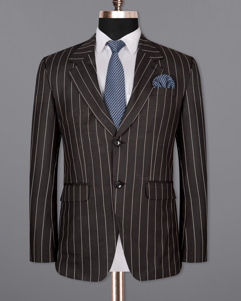 Charcoal Gray with white Striped Woolrich Blazer BL1293-SB-36, BL1293-SB-40, BL1293-SB-44, BL1293-SB-46, BL1293-SB-48, BL1293-SB-50, BL1293-SB-52, BL1293-SB-54, BL1293-SB-56, BL1293-SB-58, BL1293-SB-60, BL1293-SB-38, BL1293-SB-42