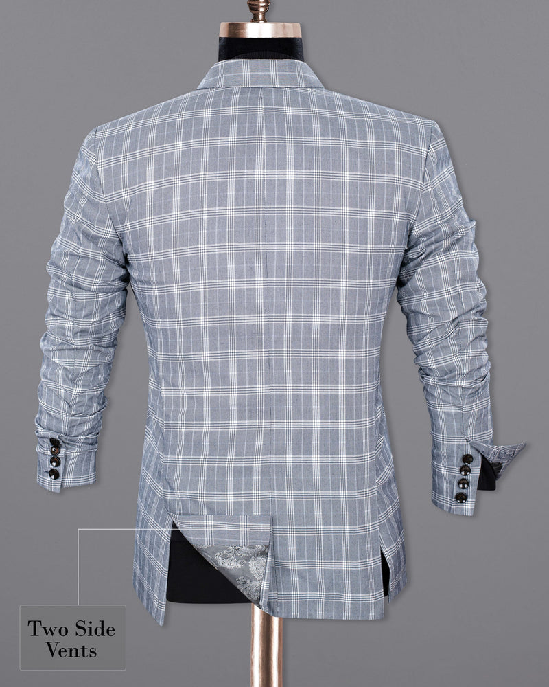Fiord Grey Plaid Double Breasted Premium Cotton Sports Blazer BL1364-DB-PP-36, BL1364-DB-PP-38, BL1364-DB-PP-40, BL1364-DB-PP-42, BL1364-DB-PP-44, BL1364-DB-PP-46, BL1364-DB-PP-48, BL1364-DB-PP-50, BL1364-DB-PP-52, BL1364-DB-PP-54, BL1364-DB-PP-56, BL1364-DB-PP-58, BL1364-DB-PP-60