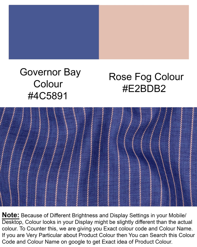 Governor Bay Blue Striped Wool Rich Sports Blazer