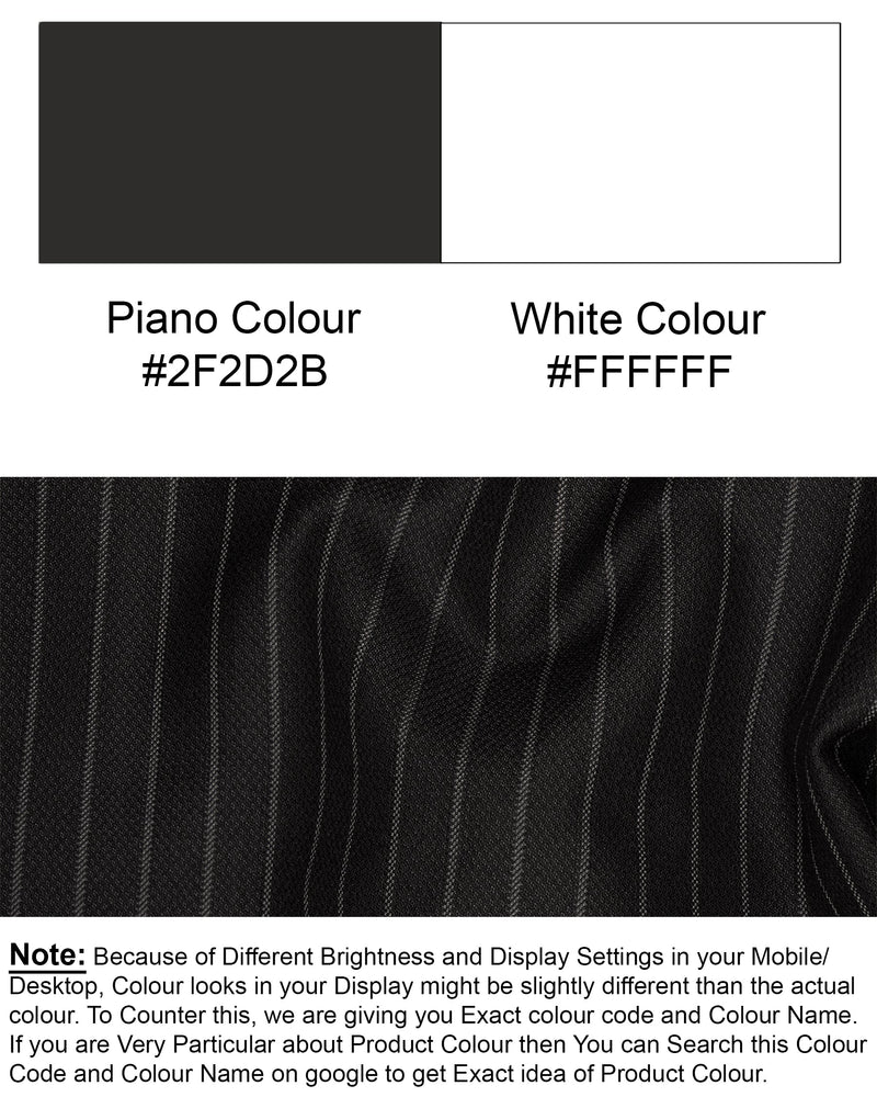 Piano Black Striped Cross Button Woolrich Bandhgala Blazer BL1618-CBG2-36, BL1618-CBG2-38, BL1618-CBG2-40, BL1618-CBG2-42, BL1618-CBG2-44, BL1618-CBG2-46, BL1618-CBG2-48, BL1618-CBG2-50, BL1618-CBG2-52, BL1618-CBG2-54, BL1618-CBG2-56, BL1618-CBG2-58, BL1618-CBG2-60