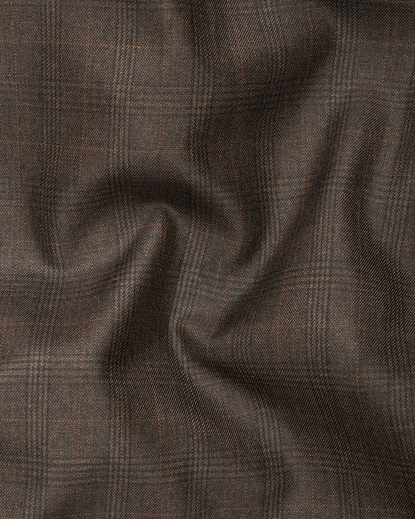 Wenge Brown Subtle Plaid Double Breasted Blazer BL1716-DB-36,BL1716-DB-38,BL1716-DB-40,BL1716-DB-42,BL1716-DB-44,BL1716-DB-46,BL1716-DB-48,BL1716-DB-50,BL1716-DB-52,BL1716-DB-54,BL1716-DB-56,BL1716-DB-58,BL1716-DB-60