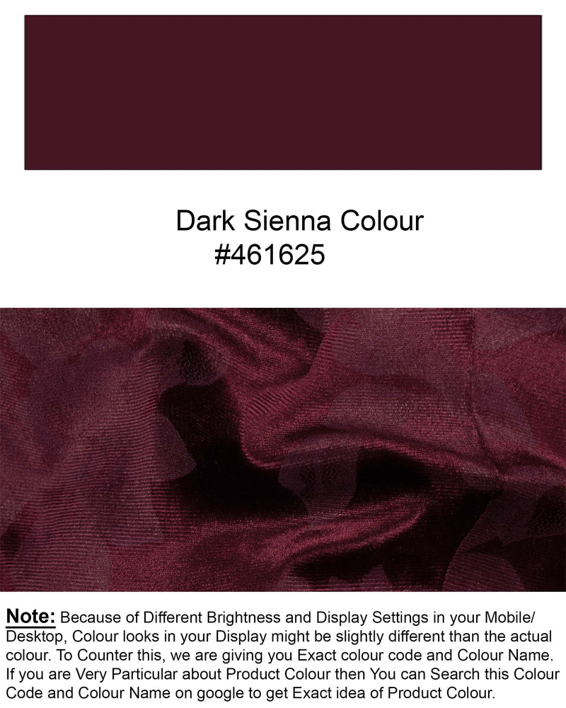 Velvet Dark Sienna Hibiscus flora Textured Designer Tuxedo Blazer