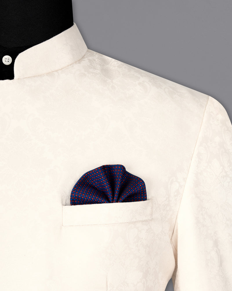 Desert Storm Jacquard Textured Cross Buttoned Bandhgala Designer Blazer