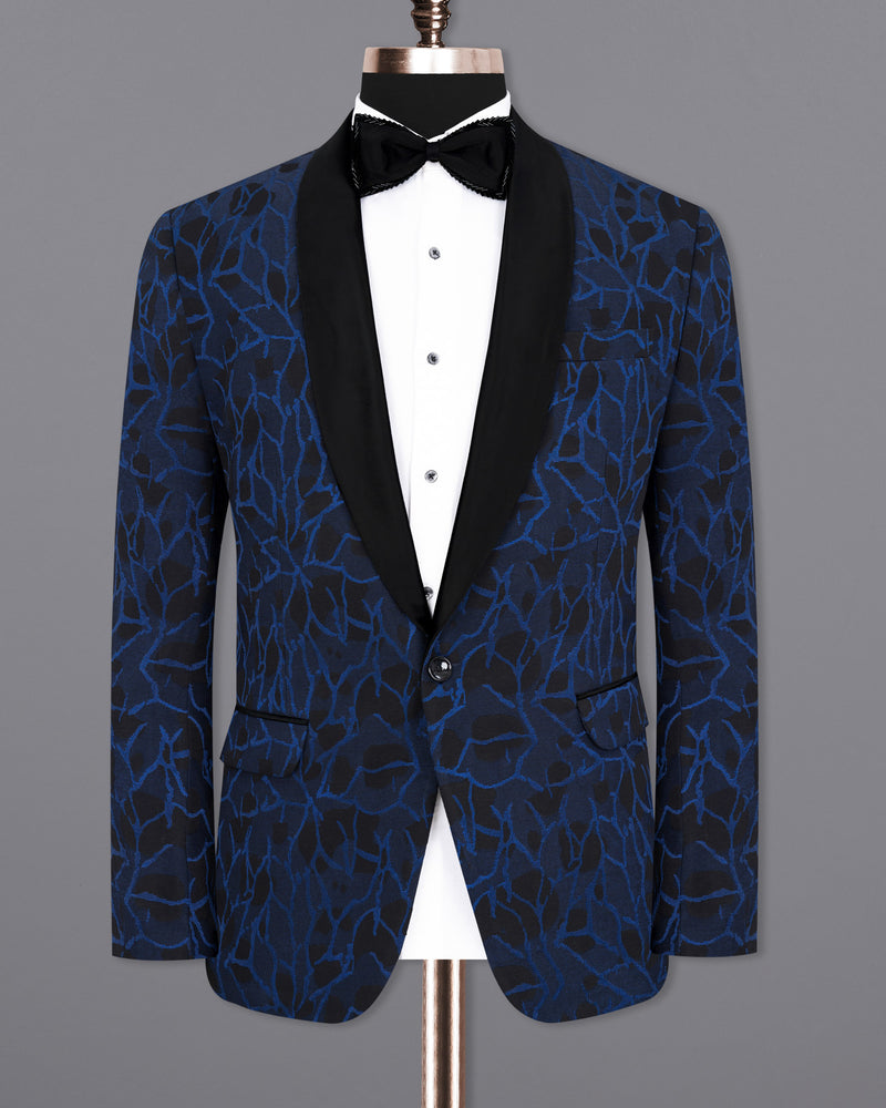 Downriver Blue with Thunder Black Tuxedo Designer Blazer