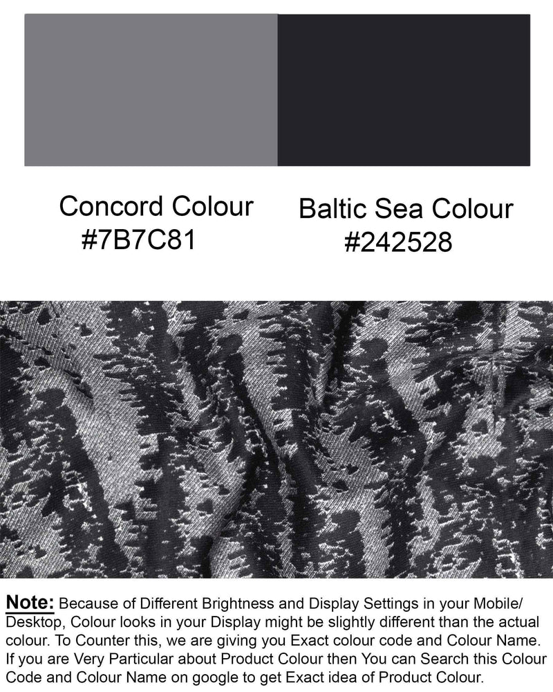 Concord Gray and Baltic Sea Black velvet Designer Blazer