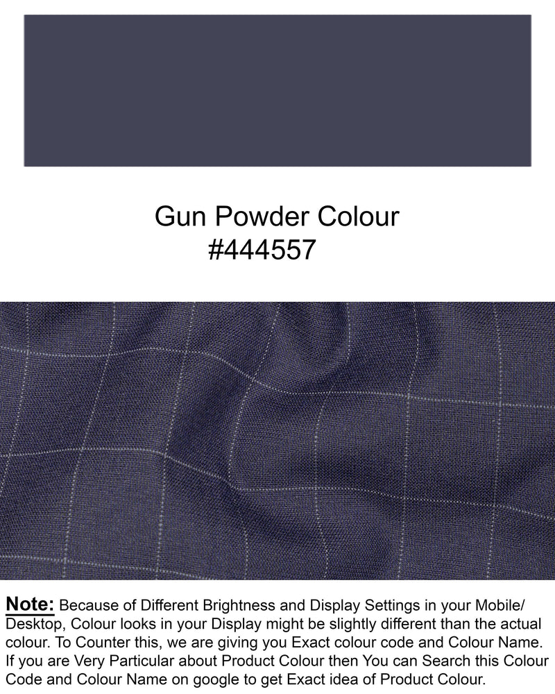 Gun Powder Blue windowpane Single Breasted Blazer BL1835-SB-36, BL1835-SB-38, BL1835-SB-40, BL1835-SB-42, BL1835-SB-44, BL1835-SB-46, BL1835-SB-48, BL1835-SB-50, BL1835-SB-52, BL1835-SB-54, BL1835-SB-56, BL1835-SB-58, BL1835-SB-60