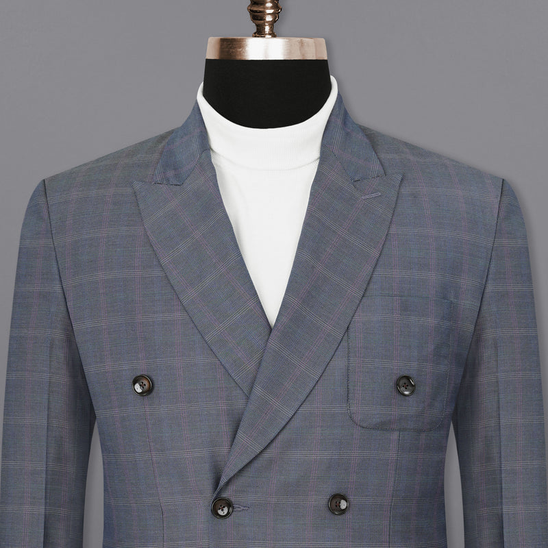 Storm Dust Plaid Double Breasted Sports Blazer BL1889-DB-PP-36,BL1889-DB-PP-38,BL1889-DB-PP-40,BL1889-DB-PP-42,BL1889-DB-PP-44,BL1889-DB-PP-46,BL1889-DB-PP-48,BL1889-DB-PP-50,BL1889-DB-PP-52,BL1889-DB-PP-54,BL1889-DB-PP-56,BL1889-DB-PP-58,BL1889-DB-PP-60