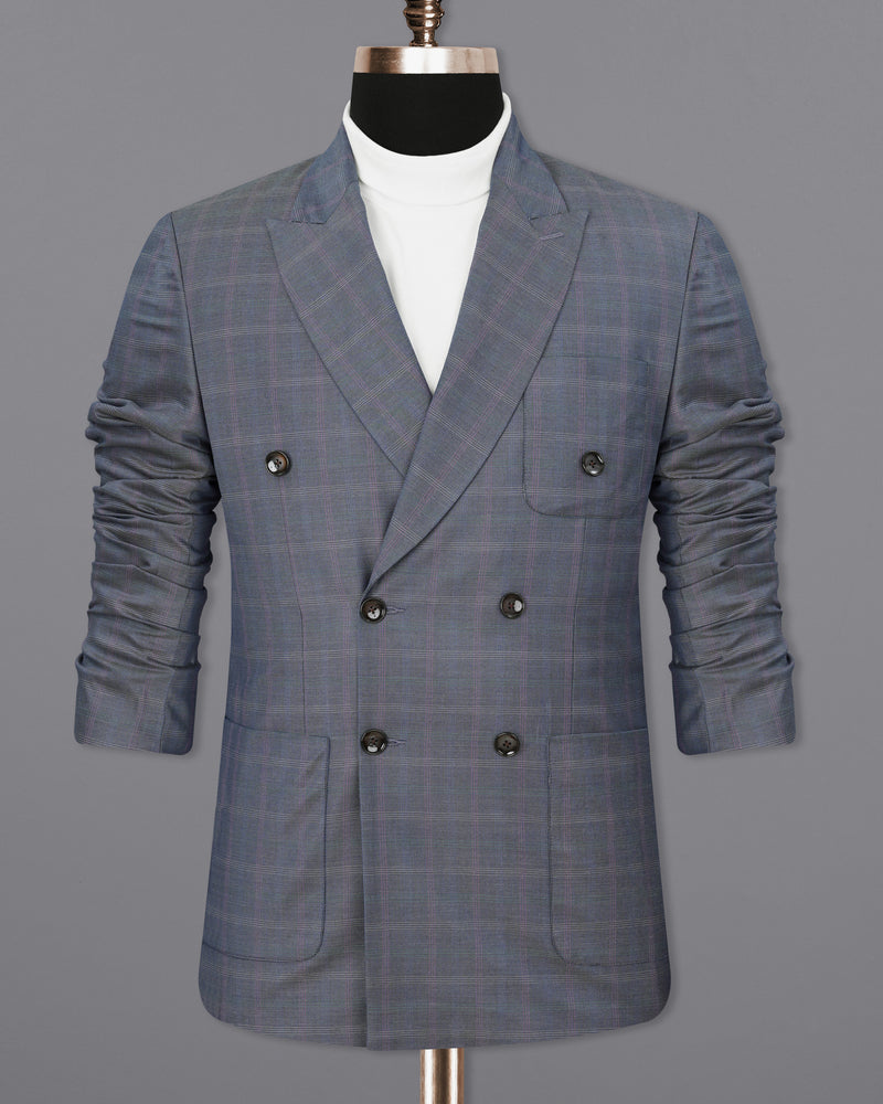 Storm Dust Plaid Double Breasted Sports Blazer