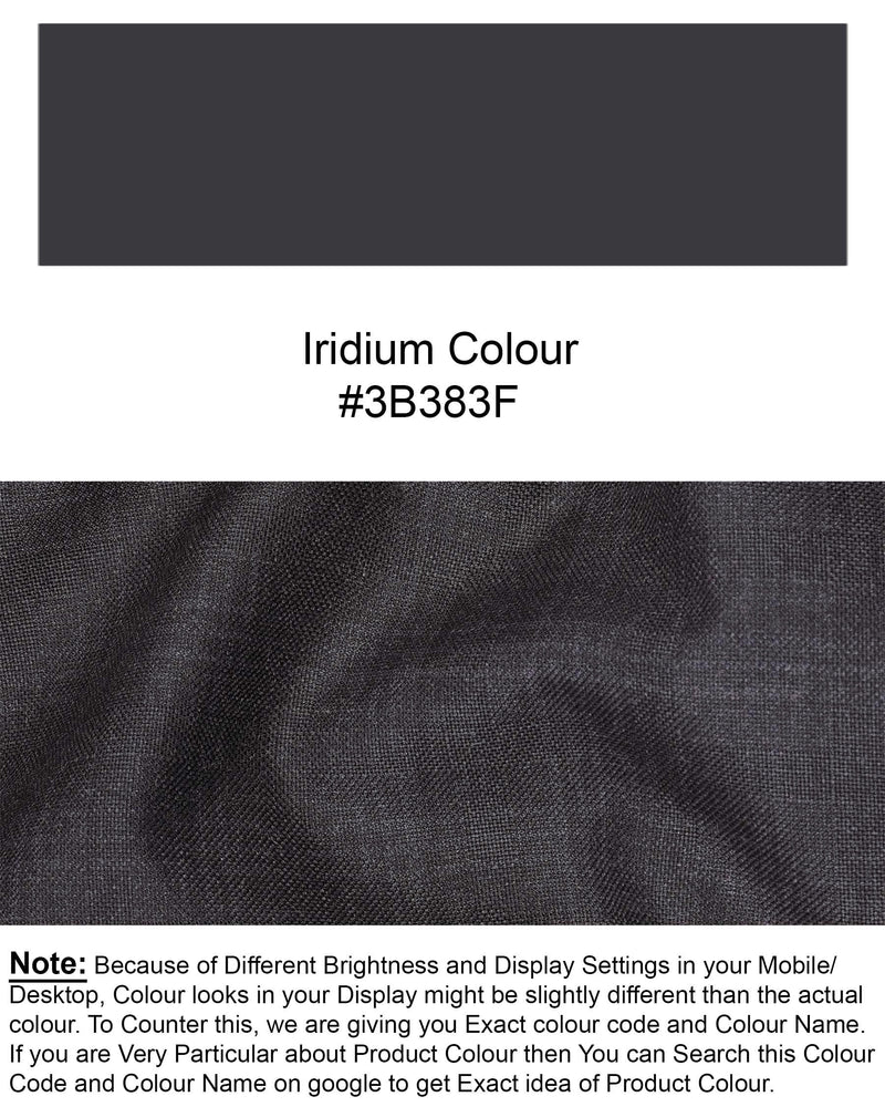 Iridium Gray Subtle Plaid Single Breasted Blazer