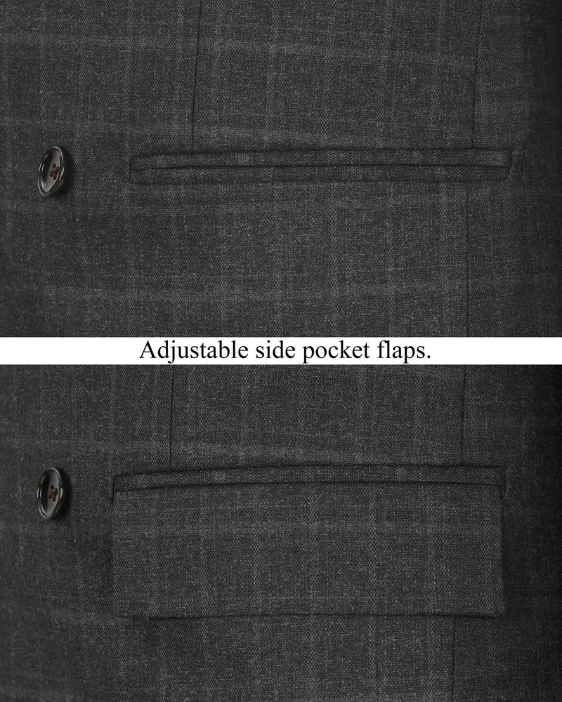 Dune Gray windowpane Double Breasted Blazer BL1949-DB-36,BL1949-DB-38,BL1949-DB-40,BL1949-DB-42,BL1949-DB-44,BL1949-DB-46,BL1949-DB-48,BL1949-DB-50,BL1949-DB-52,BL1949-DB-54,BL1949-DB-56,BL1949-DB-58,BL1949-DB-60 