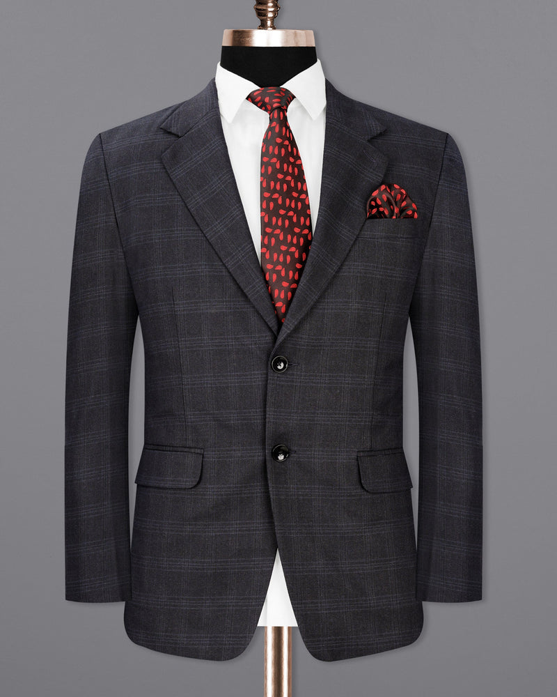 Mirage Gray windowpane Single Breasted Blazer BL1951-SB-36, BL1951-SB-38, BL1951-SB-40, BL1951-SB-42, BL1951-SB-44, BL1951-SB-46, BL1951-SB-48, BL1951-SB-50, BL1951-SB-52, BL1951-SB-54, BL1951-SB-56, BL1951-SB-58, BL1951-SB-60 