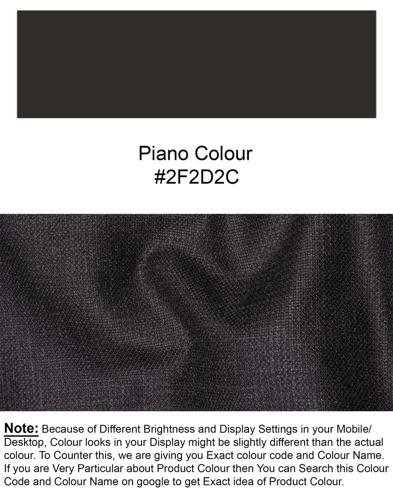 Piano Gray Cross Buttoned Bandhgala Blazer