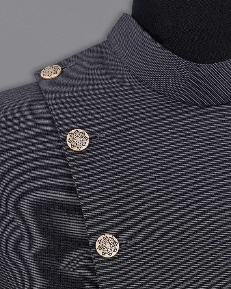 Gunmetal Gray Cross Buttoned Bandhgala Premium Cotton Blazer BL1959-CBG2-36, BL1959-CBG2-38, BL1959-CBG2-40, BL1959-CBG2-42, BL1959-CBG2-44, BL1959-CBG2-46, BL1959-CBG2-48, BL1959-CBG2-50, BL1959-CBG2-52, BL1959-CBG2-54, BL1959-CBG2-56, BL1959-CBG2-58, BL1959-CBG2-60 