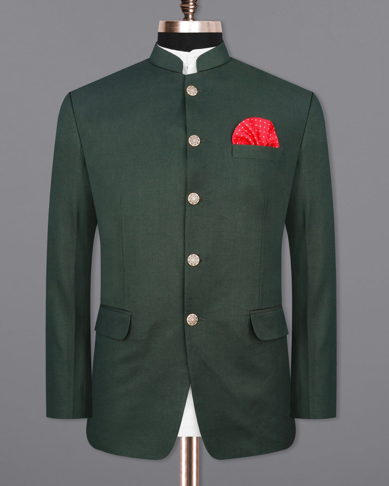 Mine Shaft Green Bandhgala Blazer BL1994-BG-36, BL1994-BG-38, BL1994-BG-40, BL1994-BG-42, BL1994-BG-44, BL1994-BG-46, BL1994-BG-48, BL1994-BG-50, BL1994-BG-52, BL1994-BG-54, BL1994-BG-56, BL1994-BG-58, BL1994-BG-60