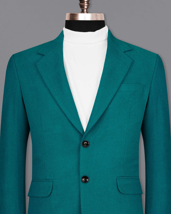 Turquoise Pure Wool Single Breasted Blazer BL2068-SB-36, BL2068-SB-38, BL2068-SB-40, BL2068-SB-42, BL2068-SB-44, BL2068-SB-46, BL2068-SB-48, BL2068-SB-50, BL2068-SB-52, BL2068-SB-54, BL2068-SB-56, BL2068-SB-58, BL2068-SB-60