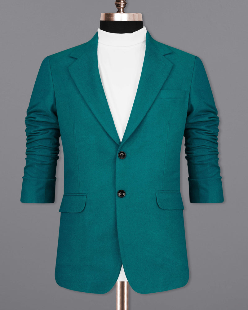 Turquoise Pure Wool Single Breasted Blazer BL2068-SB-36, BL2068-SB-38, BL2068-SB-40, BL2068-SB-42, BL2068-SB-44, BL2068-SB-46, BL2068-SB-48, BL2068-SB-50, BL2068-SB-52, BL2068-SB-54, BL2068-SB-56, BL2068-SB-58, BL2068-SB-60