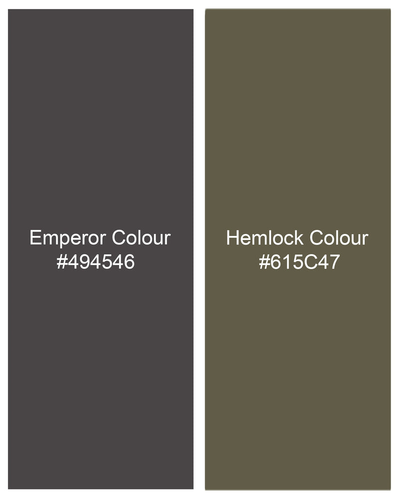 Emperor Gray with Hemlock Dark Brown Checkered Double Breasted Blazer