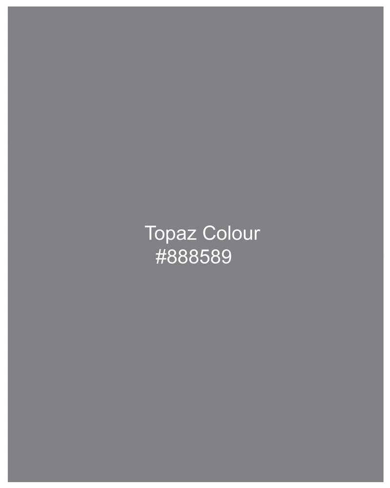 Topaz Silver Windowpane Single Breasted Designer Blazer