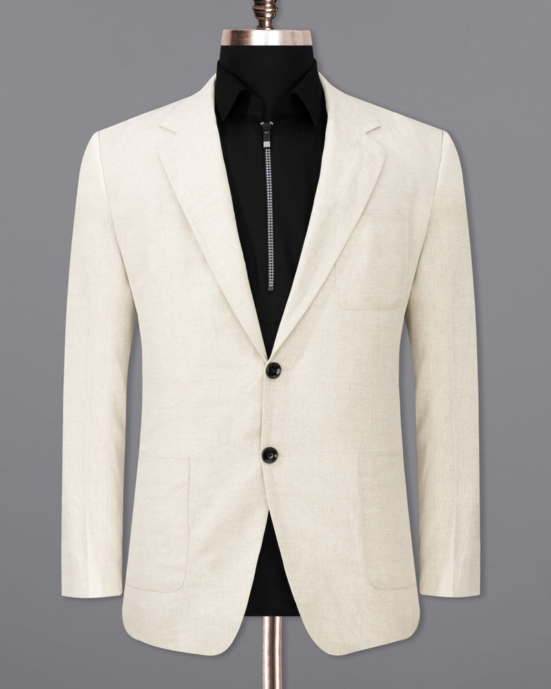 Coral Reef Cream Luxurious Linen Sports Blazer