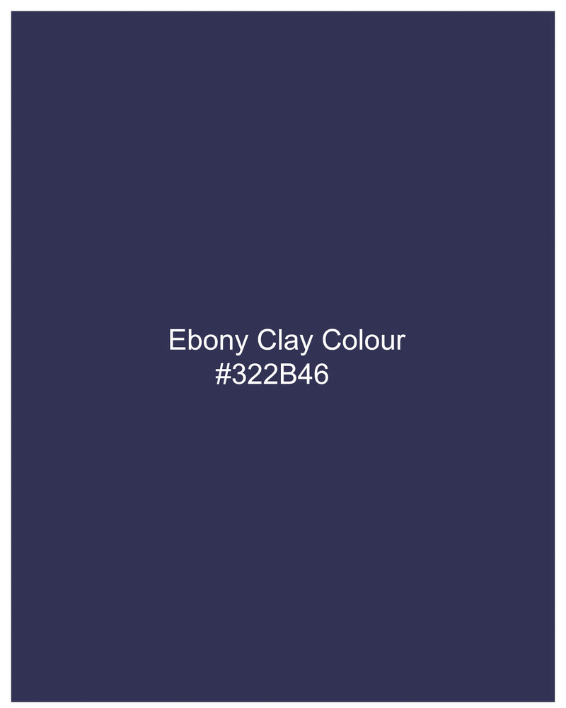 Ebony Clay Navy Blue Bandhgala Blazer