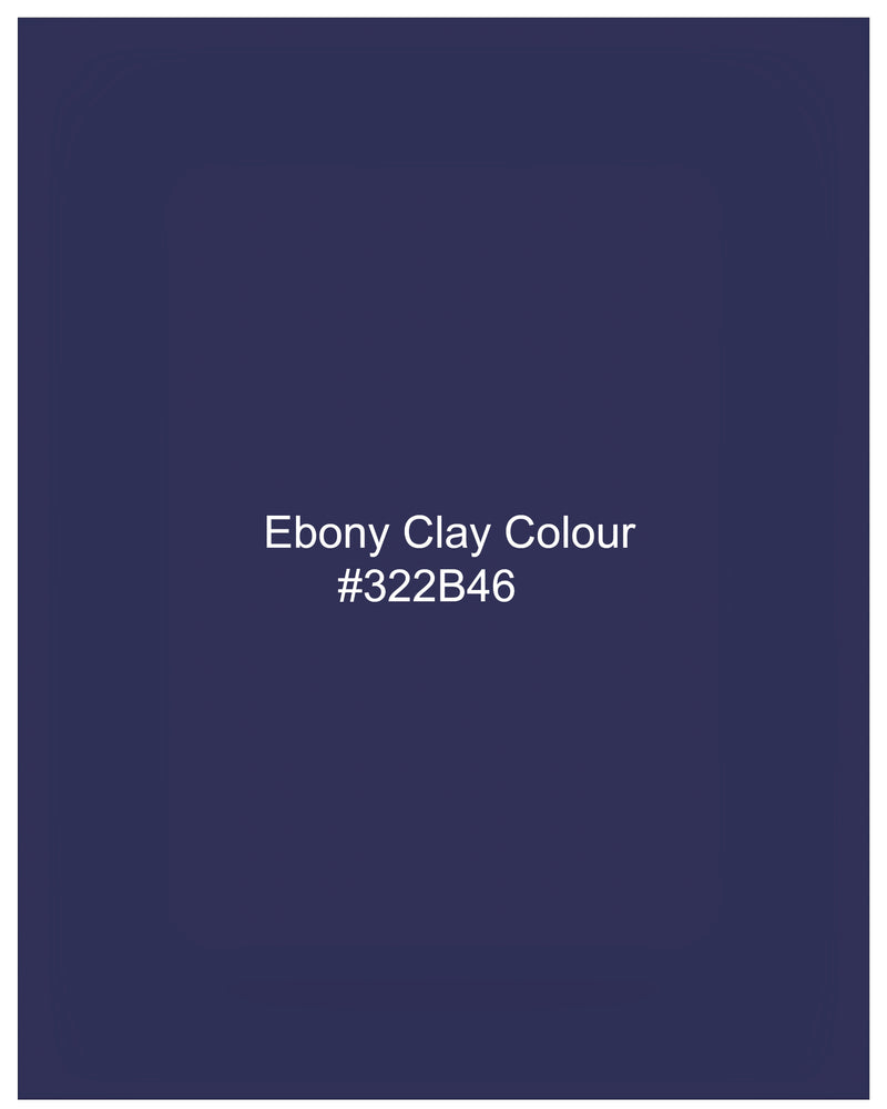 Ebony Clay Navy Blue Cross Buttoned Bandhgala Blazer