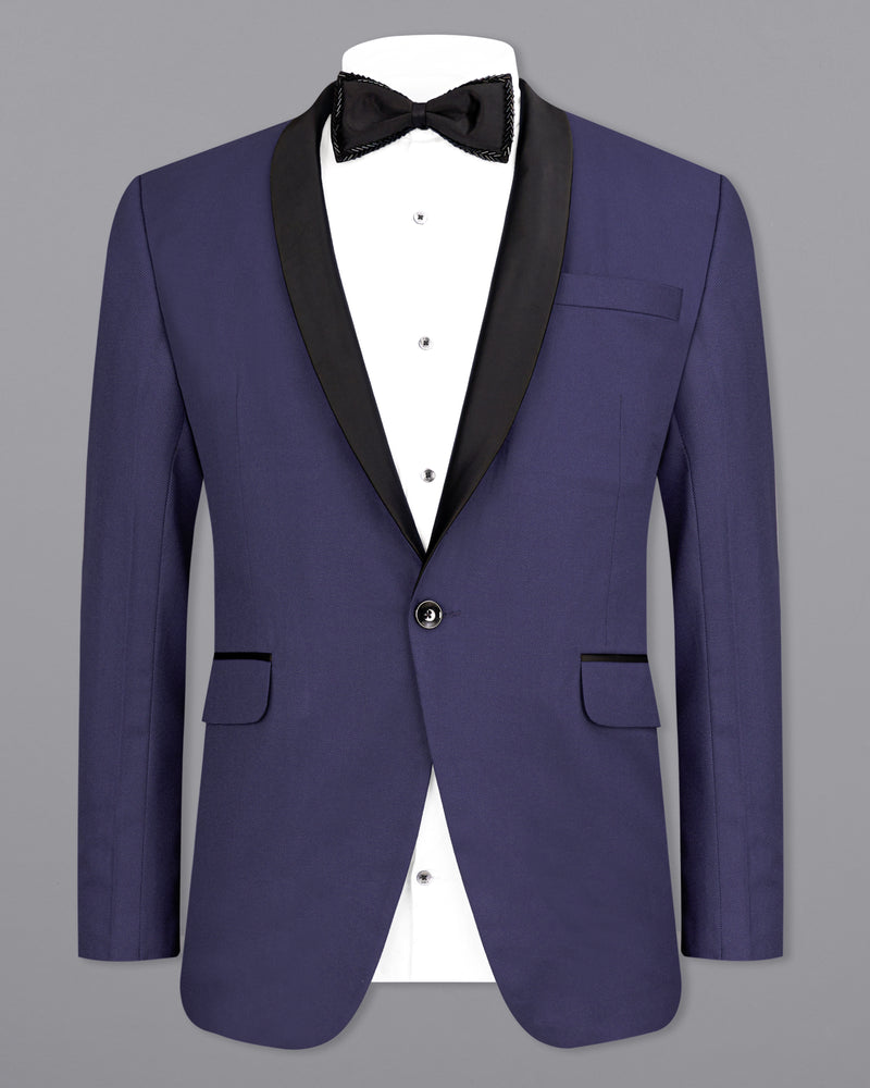 Ebony Clay Navy Blue Tuxedo Designer Blazer